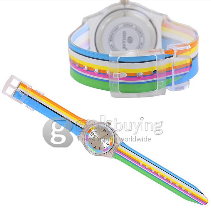Children Rainbow Design Style Wrist Watch - Multicolor