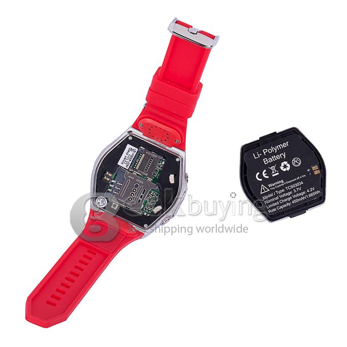 A6 1.54 inch Touch Screen MTK 6250 Watch phone Bluetooth/Sync Phonebook/Call/SMS/Anti Lost - Red
