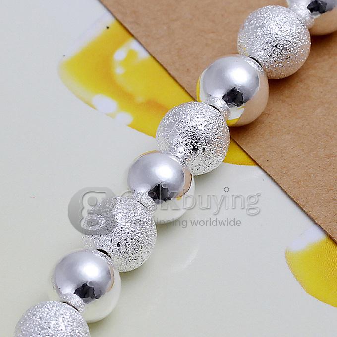 High Quality 925 Sterling Silver Double Smooth Matte Beads Bracelet
