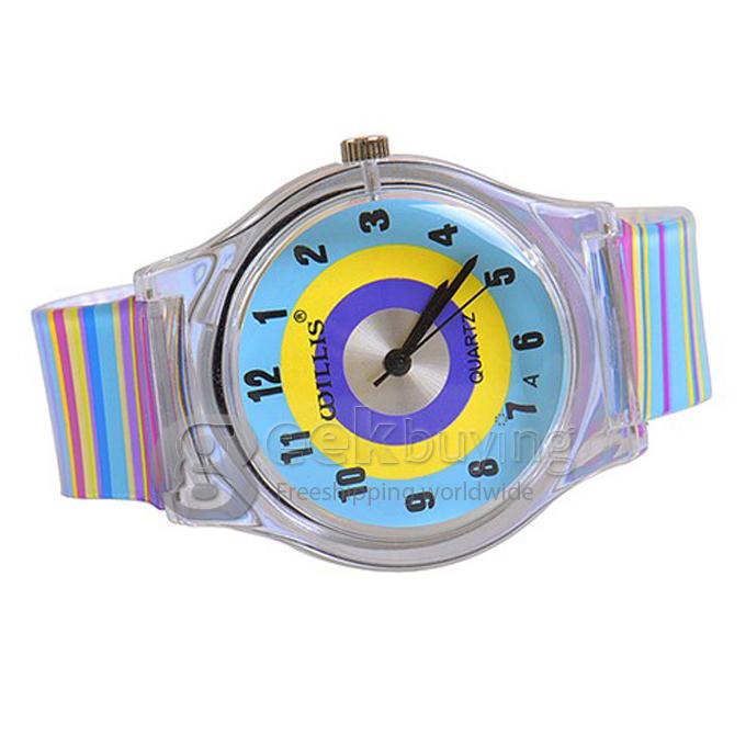 Children Rainbow Design Style Wrist Watch - Multicolor