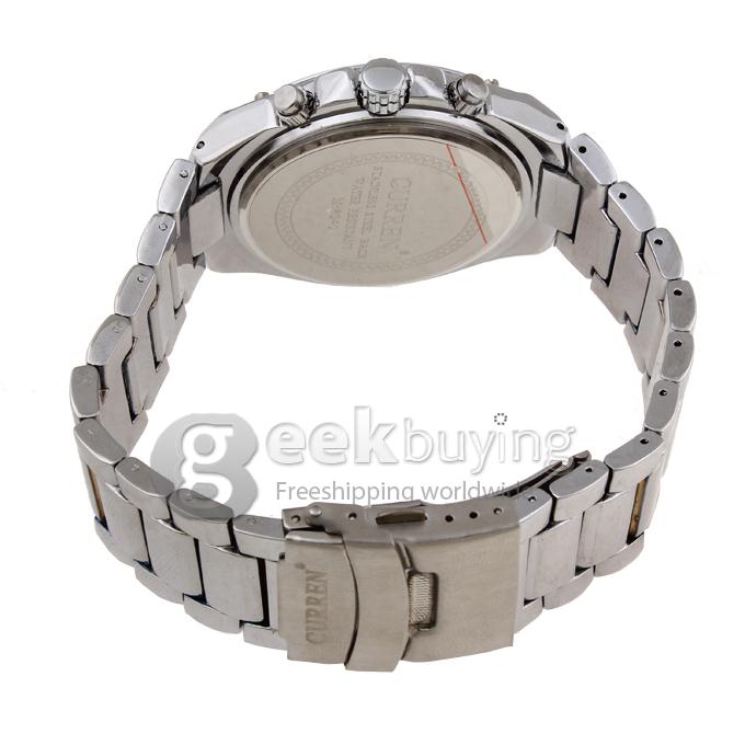 CURREN 8042 Stainless Steel Men's Fashion & Casual Watches - White + Silver