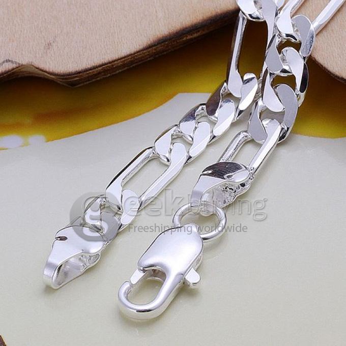 925 Sterling Silver 6MM Sideways Fashion Bracelet