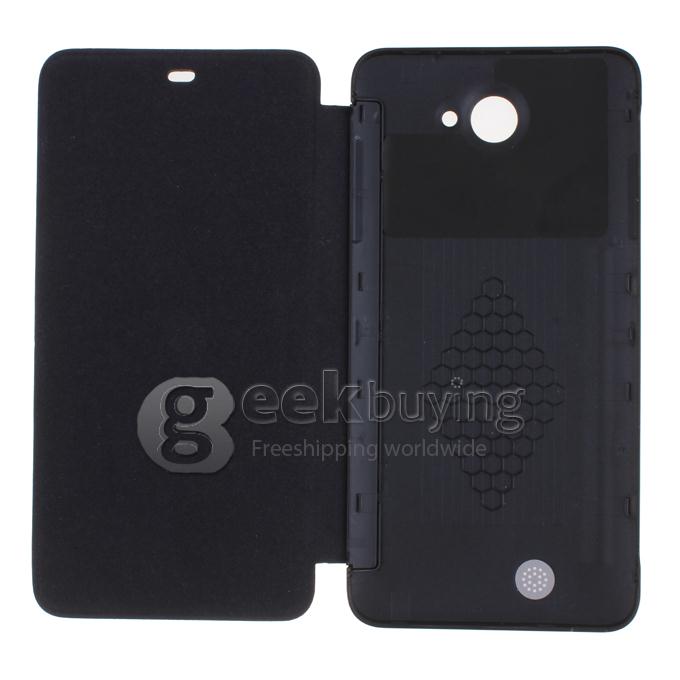 Protective PU Leather Hard Case Cover Shell for THL W200 W200S - Black