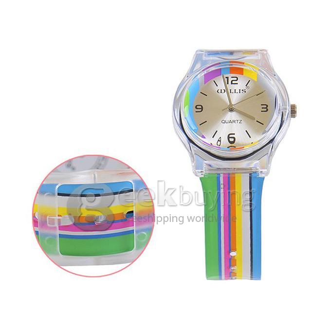 Children Rainbow Design Style Wrist Watch - Multicolor