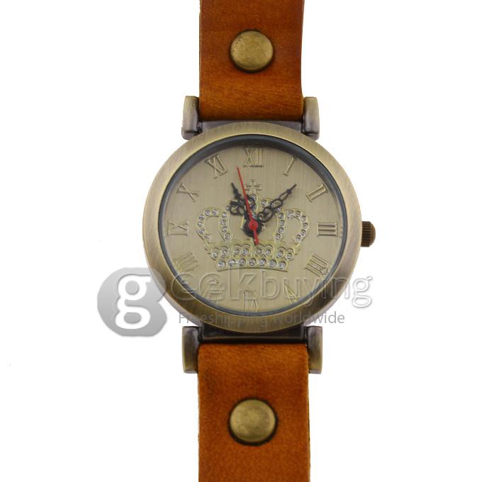 Unisex Crown Design Style Fashion & Casual Watches - Light Brown