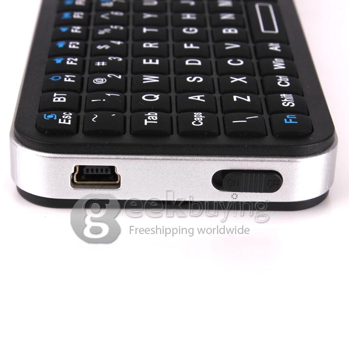 IPazzPort KP-810-16BAR Bluetooth Wireless Keyboard Flymouse with Silicone Case for The Remote Control of Apple TV