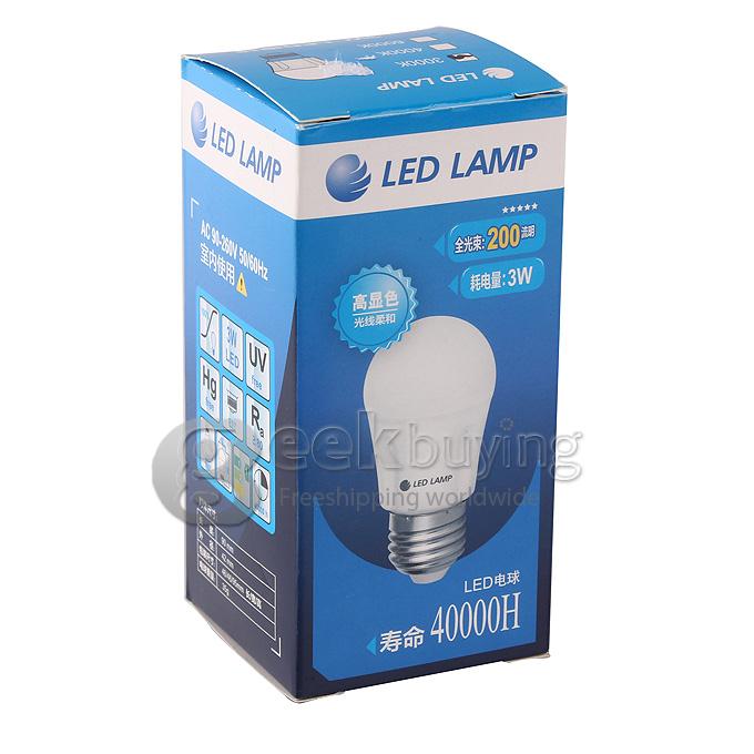 E27 3W 12x4014SMD 280LM 3000K Warm White Color LED Ball Light/LED Light Bulb(AC 85-265V)