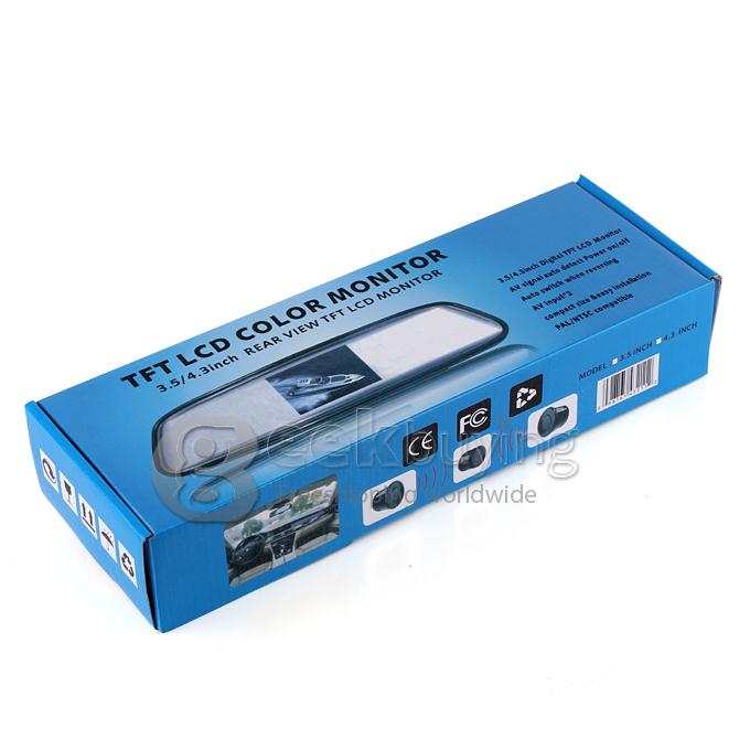 4.3Inch 2 Video Input TFT LCD Display Screen 480*234 Car Parking Rear View Reverse Mirror Monitor for Car DVD VCD Camera