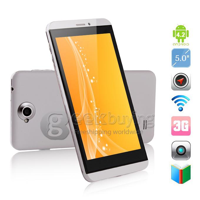 IPEGTOP Z26 MTK6589 Quad Core 1.2GHz 5.0 inch Android 4.2.1 OS Smart Phone 1GB RAM 4GB ROM QHD IPS ScreenQI Wireless Charging & Free Leather Case - White