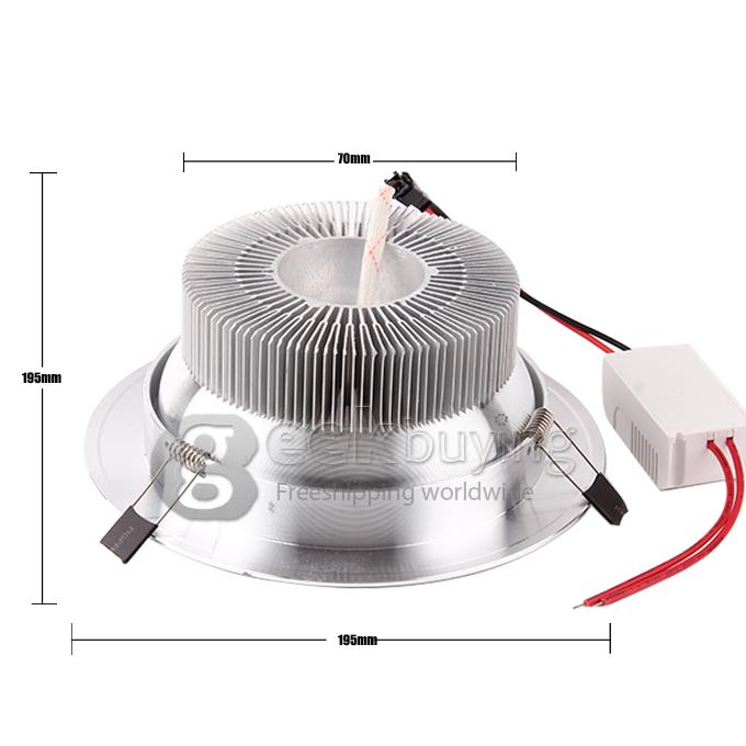 12W 12*1W 1110LM Warm White Light Aluminum LED Ceiling Recessed Bulb (AC 85-265V)
