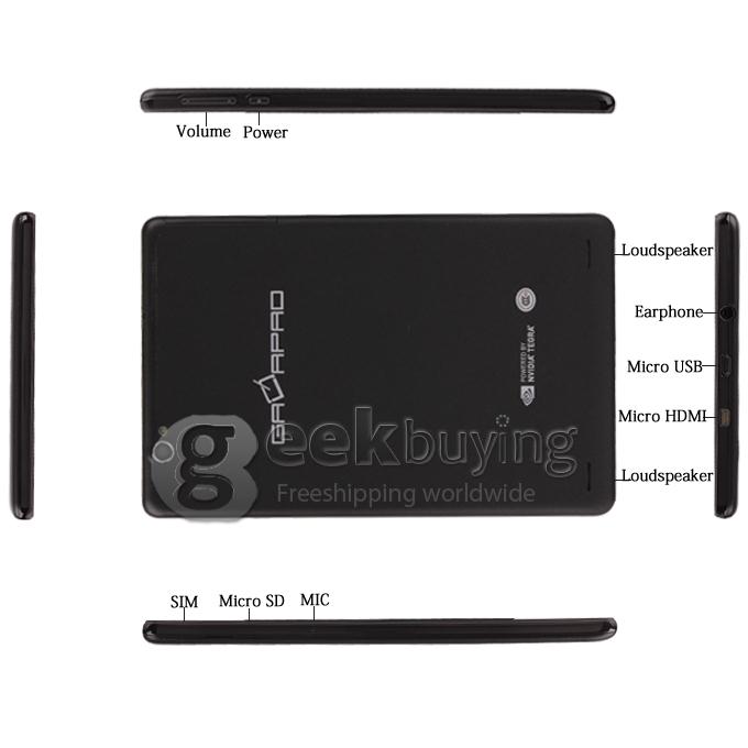 GalaPad 7 G2-3G Nvidia Tegra 3 7 inch Tablet PC Phablet Android 4.1 Quad Core IPS Capacitive Touch Screen 1280*800 1G/16G - Black