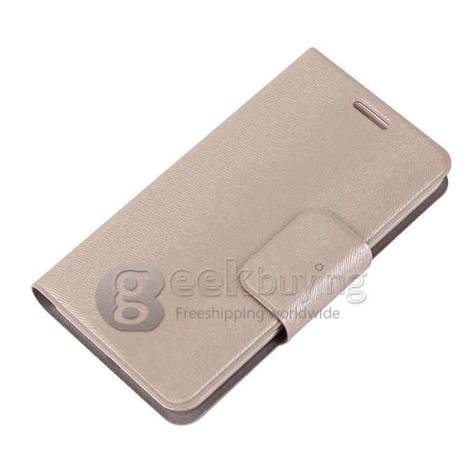 Protective PU Leather Hard Flip Cover Shell for ThL W100 W100S 4.5 Inch Smart Phone - Khaki