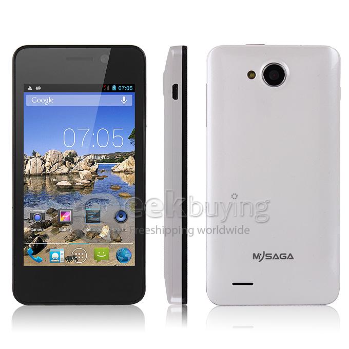 MYSAGA C1 4.0Inch Capacitive Touch Screen MTK6572W Dual Core Smartphone Dual Camera Android 4.2 OS 3G/GPS - White