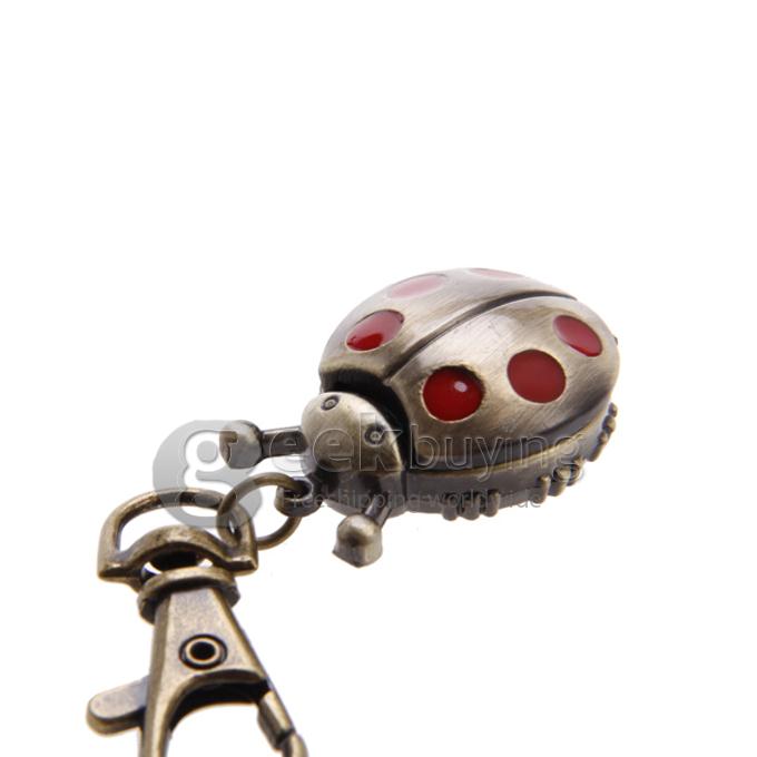 Red Beetle Style Unisex Alloy Analog Quartz Keychain Watch - Bronze