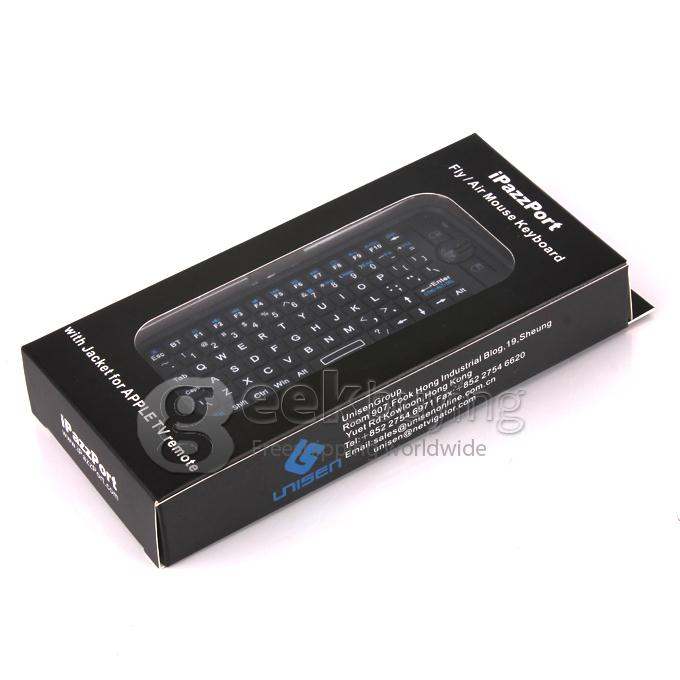 IPazzPort KP-810-16BAR Bluetooth Wireless Keyboard Flymouse with Silicone Case for The Remote Control of Apple TV