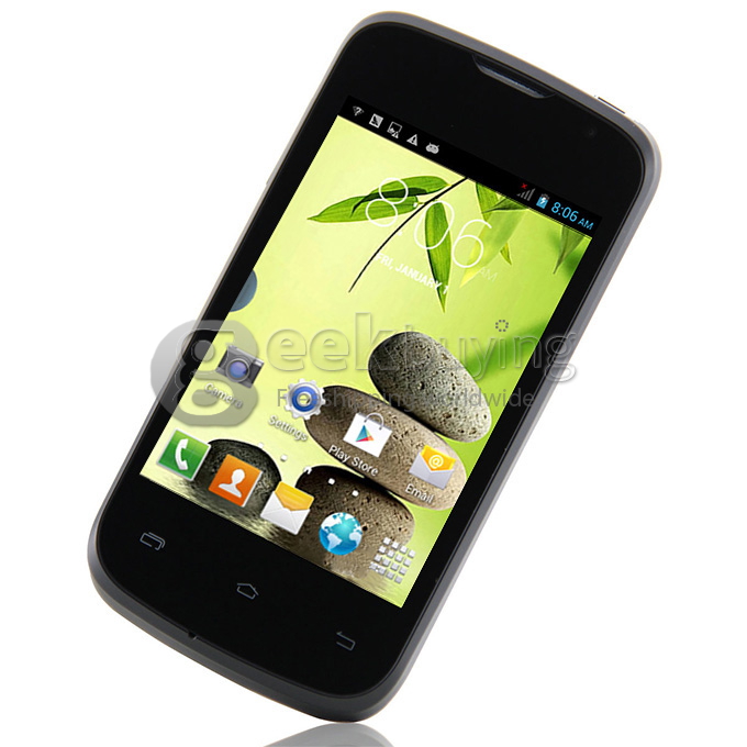 Doogee DG120 3.5inch MTK6572W Dual Core Smartphone HVGA Capacitive Screen 256MB/512MB 3.0MP Camera Android 4.2 OS 3G/GPS - Black