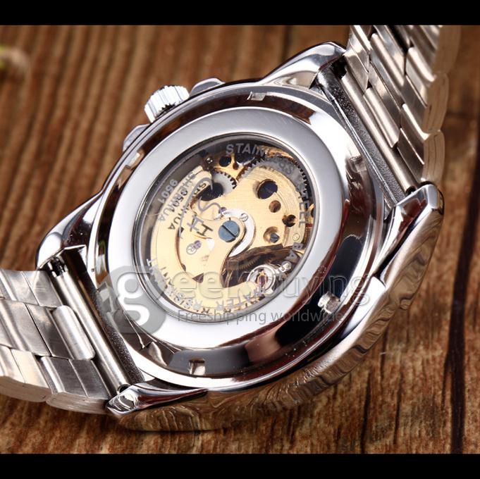 Men's Automatic Sport Mechanical Round Dial Wrist Watch - Silver