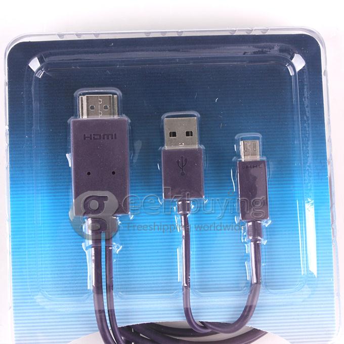 New 1.8m 1080P MHL Micro USB 3.0 to HDMI HDTV Adapter Cable for Samsung Galaxy Note 3 III - Black