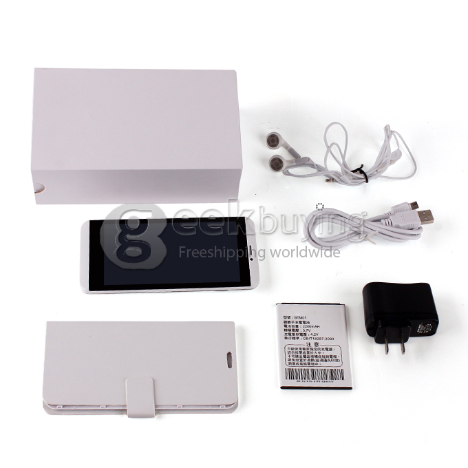 IPEGTOP Z26 MTK6589 Quad Core 1.2GHz 5.0 inch Android 4.2.1 OS Smart Phone 1GB RAM 4GB ROM QHD IPS ScreenQI Wireless Charging & Free Leather Case - White