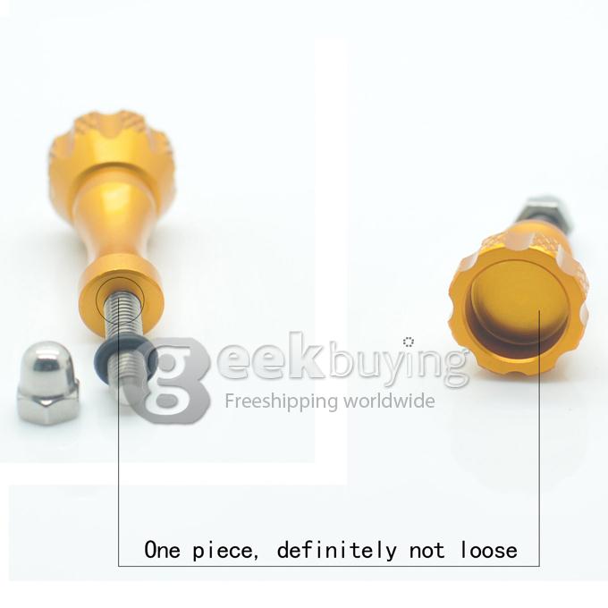 High Quality & Precision CNC Machining Thumb Knob Aluminum Alloy Bolt Nut Screw Kit For Gopro Hero 4 / 3 / 2 / 1 KEECOO SJCAM (Gold)
