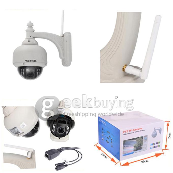 Wanscam HW0028 Outdoor IR-Cut PTZ 720P IR P2P H.264 Wireless IP Camera with Motion detection for iPhone Android Phone