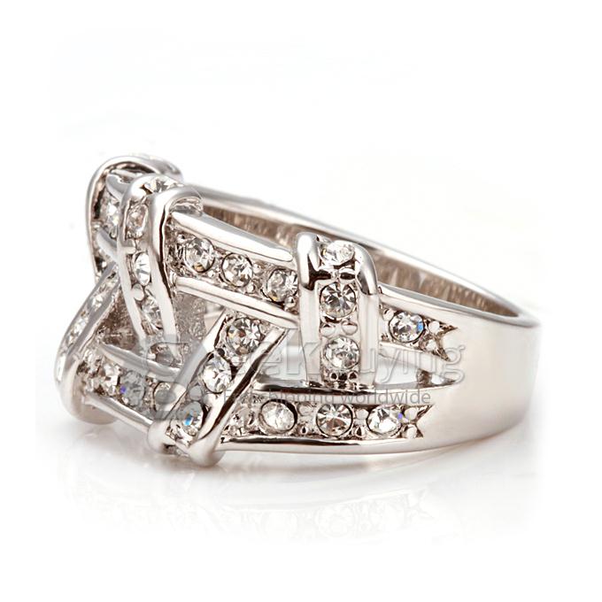 Silver 18KRGP Alloy Ring - 6 Size
