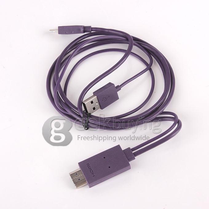 New 1.8m 1080P MHL Micro USB 3.0 to HDMI HDTV Adapter Cable for Samsung Galaxy Note 3 III - Black