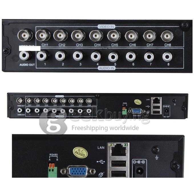 SX-9208-60B 8CH CCTV Camera System 8 D1 Outdoor Cameras H.264 1/4