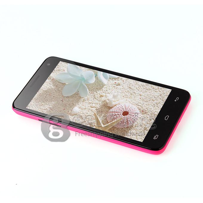 W450 4.5inch FWVGA Capacitive Screen MTK6582 Quad Core Smartphone 1G/4G 8.0MP Camera Android 4.2 OS 3G/GPS with Free Case - Pink