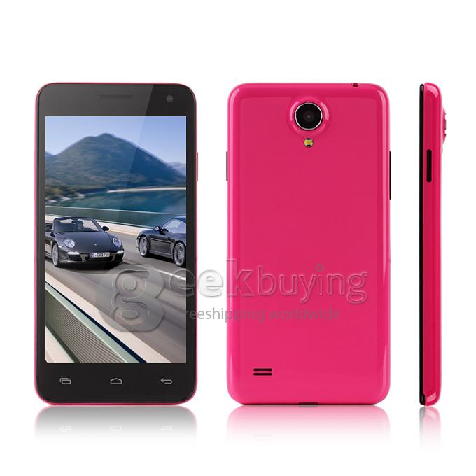 W450 4.5inch FWVGA Capacitive Screen MTK6582 Quad Core Smartphone 1G/4G 8.0MP Camera Android 4.2 OS 3G/GPS with Free Case - Pink