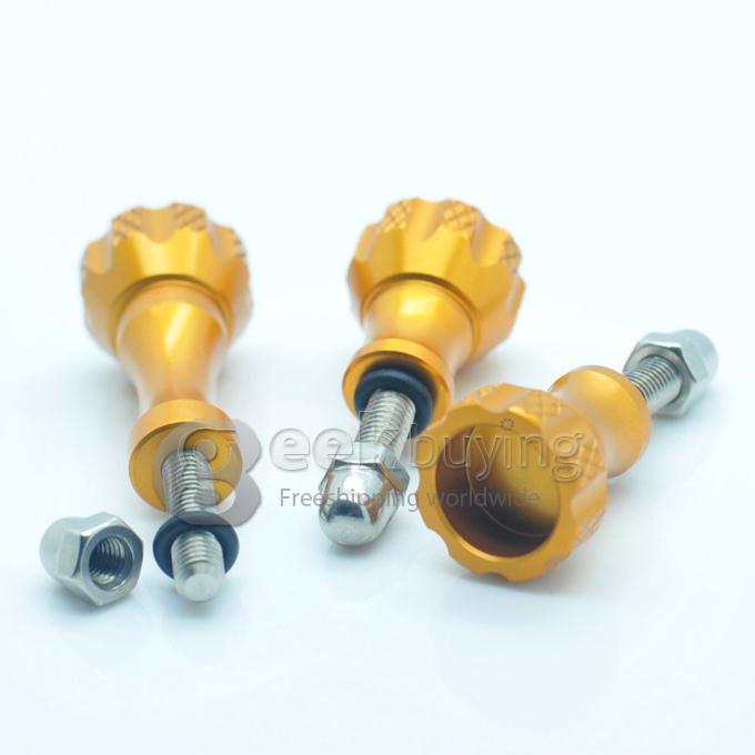 High Quality & Precision CNC Machining Thumb Knob Aluminum Alloy Bolt Nut Screw Kit For Gopro Hero 4 / 3 / 2 / 1 KEECOO SJCAM (Gold)