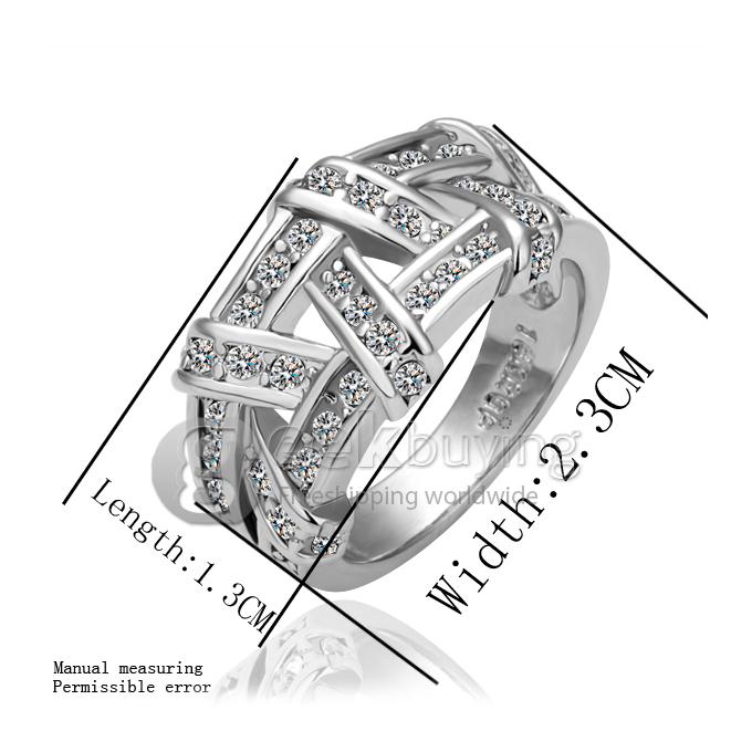 Silver 18KRGP Alloy Ring - 6 Size