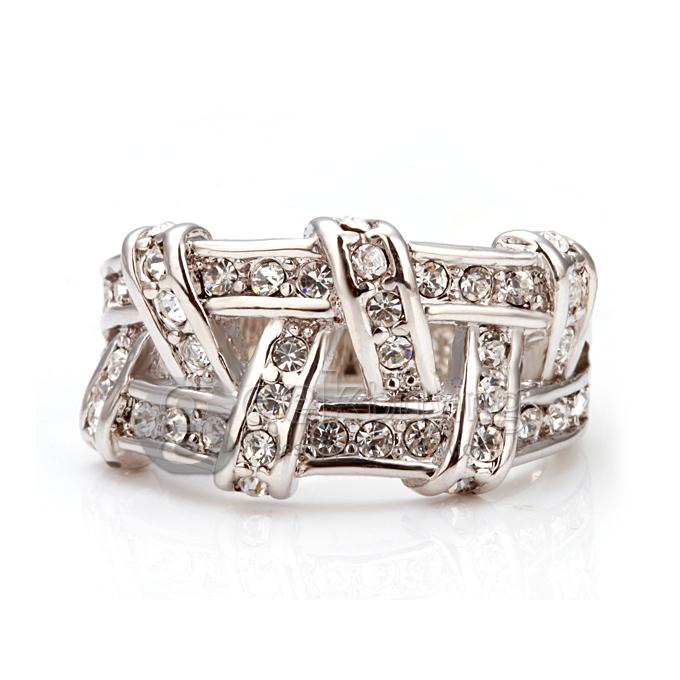 Silver 18KRGP Alloy Ring - 6 Size