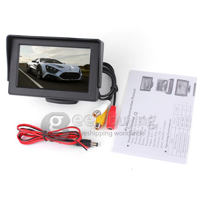 4.3 Inch Display 2 Input TFT Color LCD Car Reverse Rear View Monitor for Rear Camera DVD VCD STB Satellite Receiver