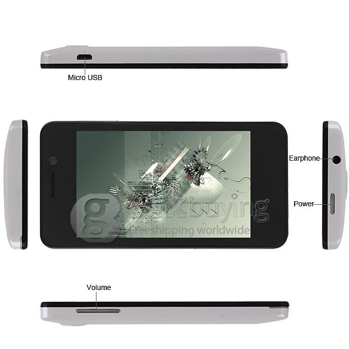 MYSAGA C1 4.0Inch Capacitive Touch Screen MTK6572W Dual Core Smartphone Dual Camera Android 4.2 OS 3G/GPS - White