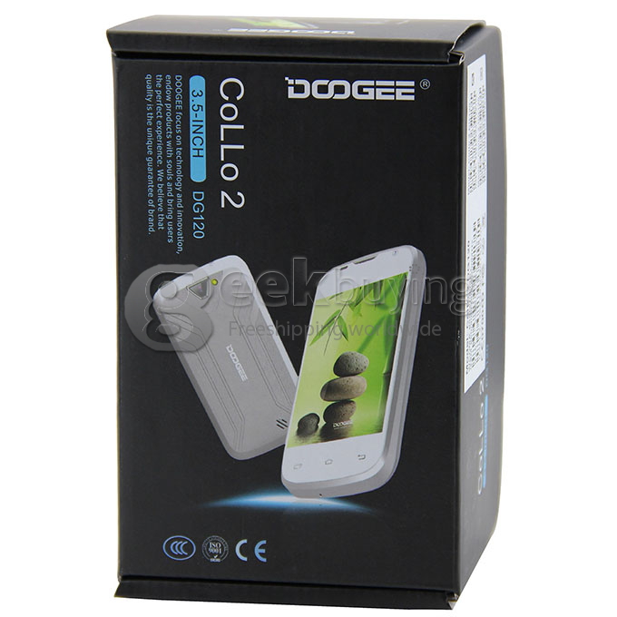 Doogee DG120 3.5inch MTK6572W Dual Core Smartphone HVGA Capacitive Screen 256MB/512MB 3.0MP Camera Android 4.2 OS 3G/GPS - Black