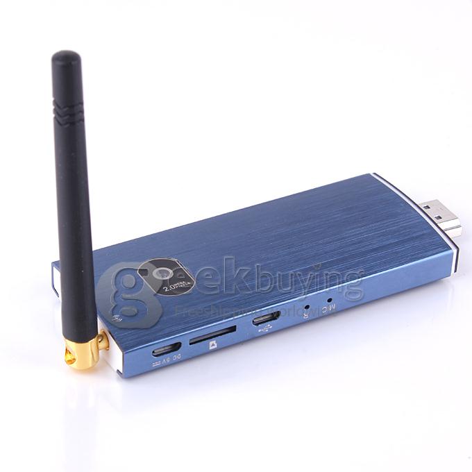 GK525 RK3188T Quad Core 1.4Ghz Android 4.2.2 OS Mini TV BOX Dongle 2G/8G Bluetooth 2.0MP Camera Microphone External Wifi Antenna - Blue