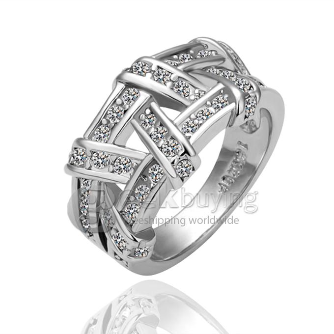 Silver 18KRGP Alloy Ring - 6 Size