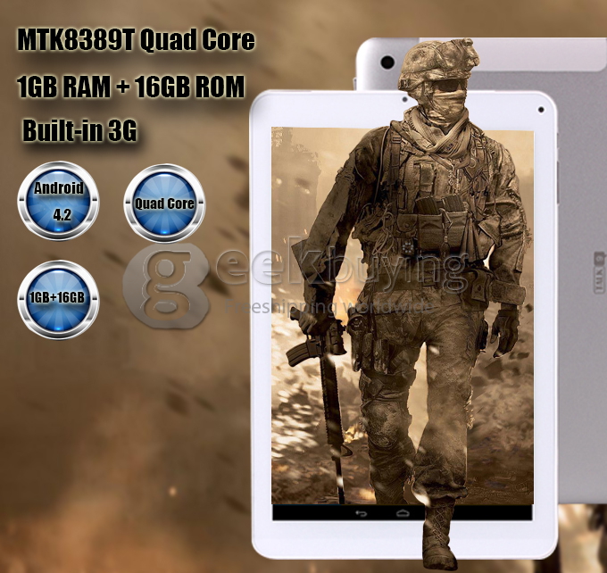 Cube U39GT-3G Talk9 MTK8389T 1.5GHz 9 inch Tablet PC Phablet Android 4.2 Quad Core PLS Capacitive Touch Screen 1920*1280 1GB/16GB - White