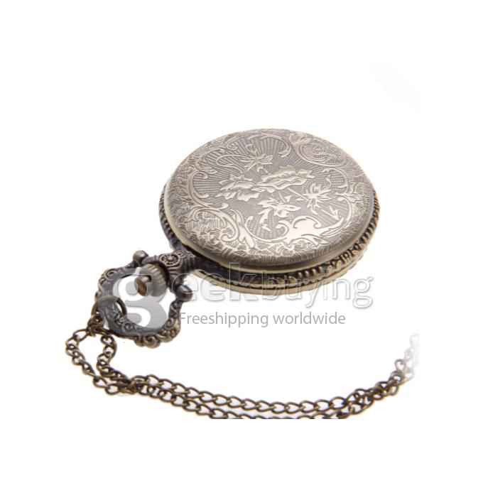 Unisex Retro Train Style Alloy Analog Quartz Pocket Watch - Bronze