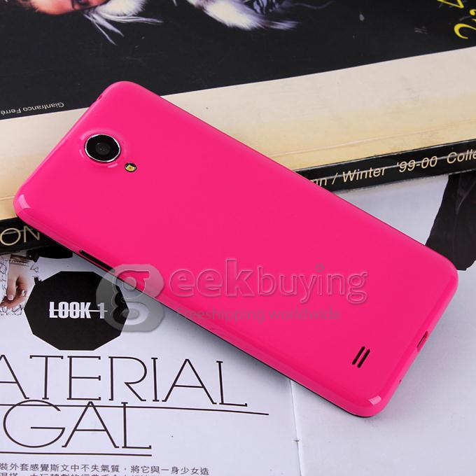 W450 4.5inch FWVGA Capacitive Screen MTK6582 Quad Core Smartphone 1G/4G 8.0MP Camera Android 4.2 OS 3G/GPS with Free Case - Pink