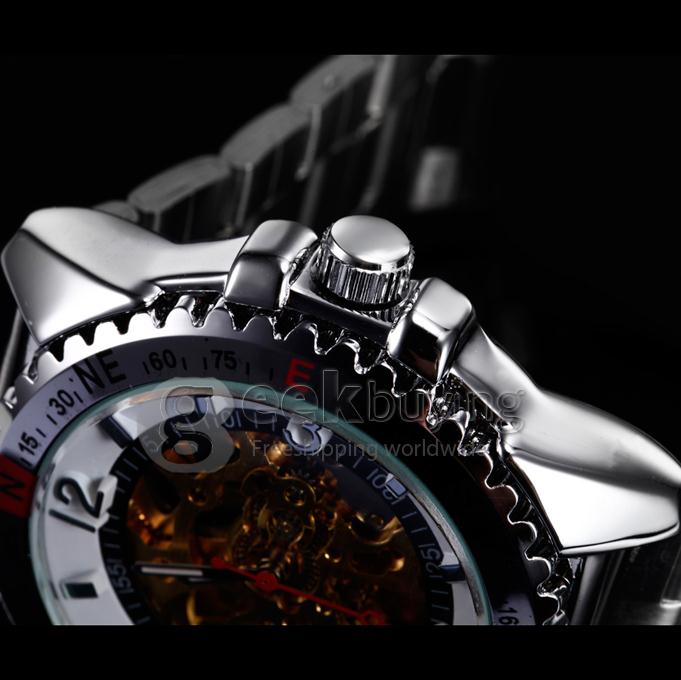 Men's Automatic Sport Mechanical Round Dial Wrist Watch - Silver