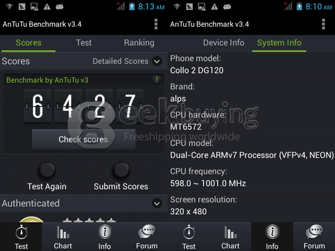 Doogee DG120 3.5inch MTK6572W Dual Core Smartphone HVGA Capacitive Screen 256MB/512MB 3.0MP Camera Android 4.2 OS 3G/GPS - Black