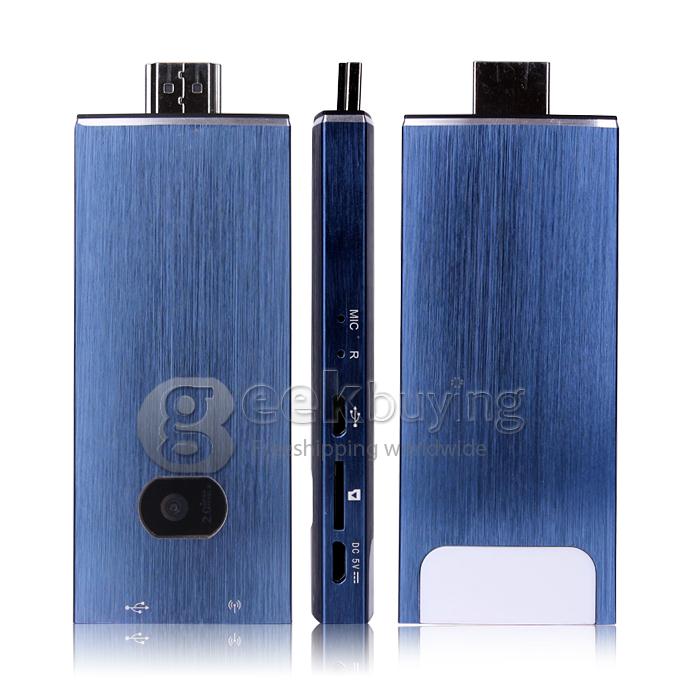 GK525 RK3188T Quad Core 1.4Ghz Android 4.2.2 OS Mini TV BOX Dongle 2G/8G Bluetooth 2.0MP Camera Microphone External Wifi Antenna - Blue