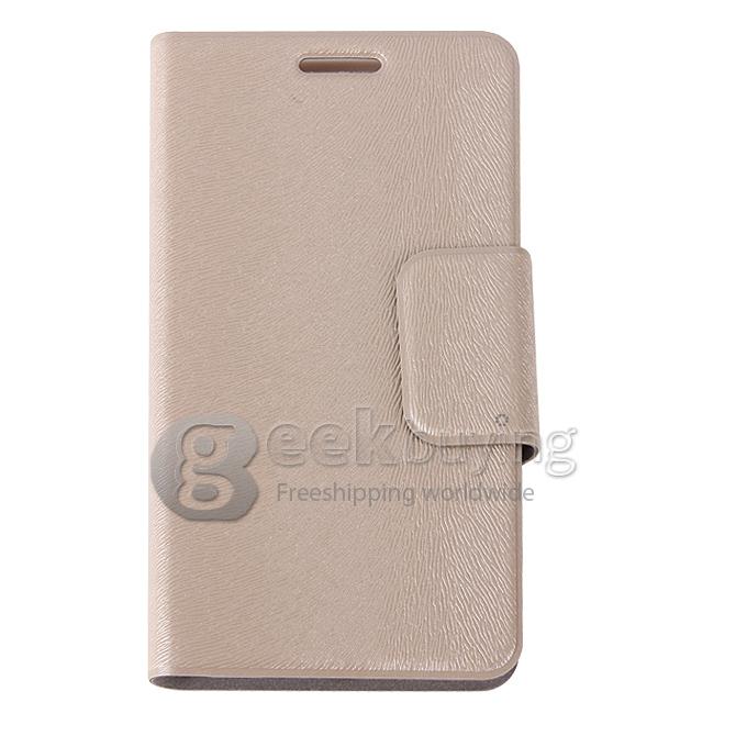 Protective PU Leather Hard Flip Cover Shell for ThL W100 W100S 4.5 Inch Smart Phone - Khaki