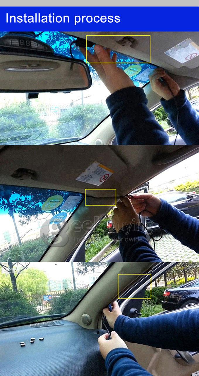 Rearview Mirror Car DVR Allwinner 6000A Dual Camera 1080P+720P 4.3 Inch 170 Degree Angle Lens with G-sensor and IR Night Vision Function
