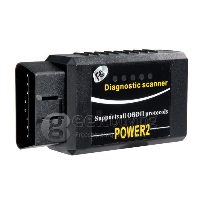 POWER2 ELM327 BT OBD2 Car Diagnostic Reader Scanner (Black)