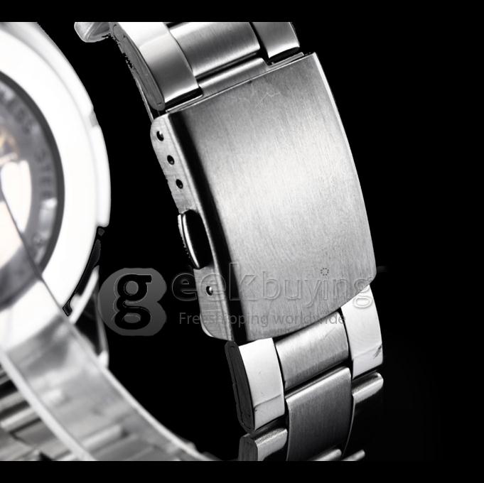 Men's Automatic Sport Mechanical Round Dial Wrist Watch - Silver