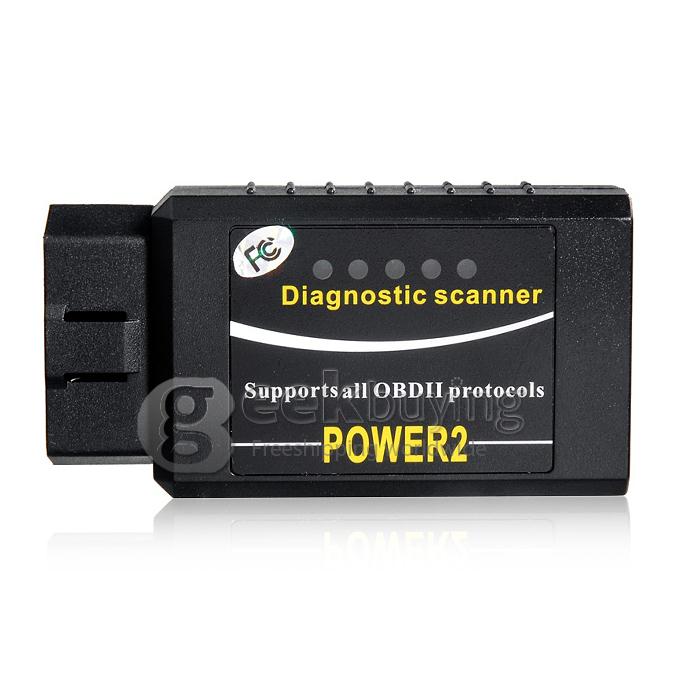 POWER2 ELM327 BT OBD2 Car Diagnostic Reader Scanner (Black)