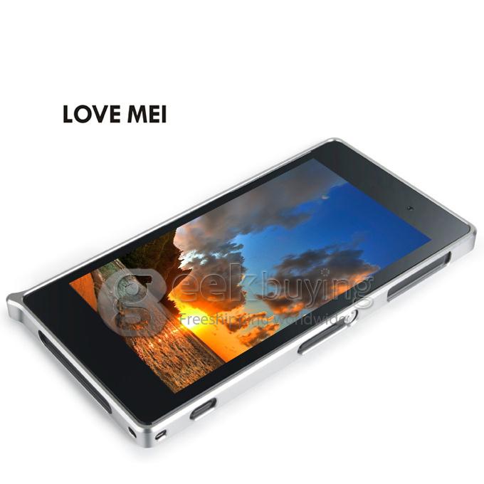 LOVE MEI Ultra-thin Metal Bumper Frame for SONY Xperia Z1 - Silver